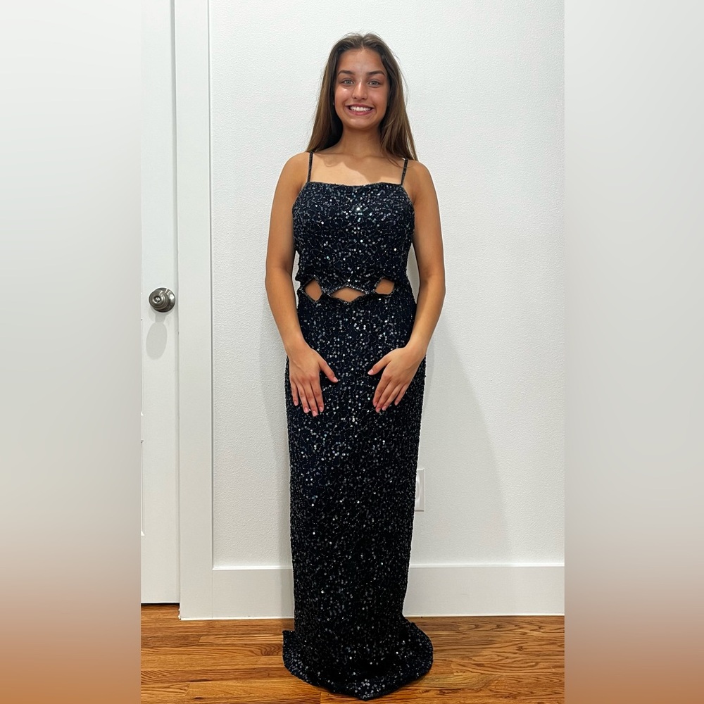 Midnight Blue Sequin Dress - Vintage